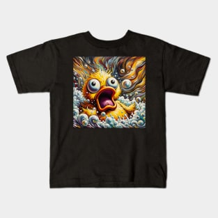 Screaming Duck Splash: Bubble Bath Day Kids T-Shirt